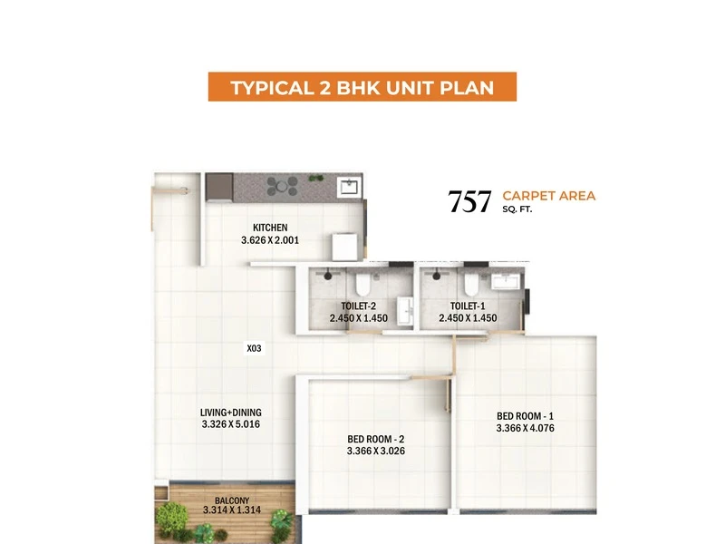 Kumar Magna City Pune 1 BHK Layout